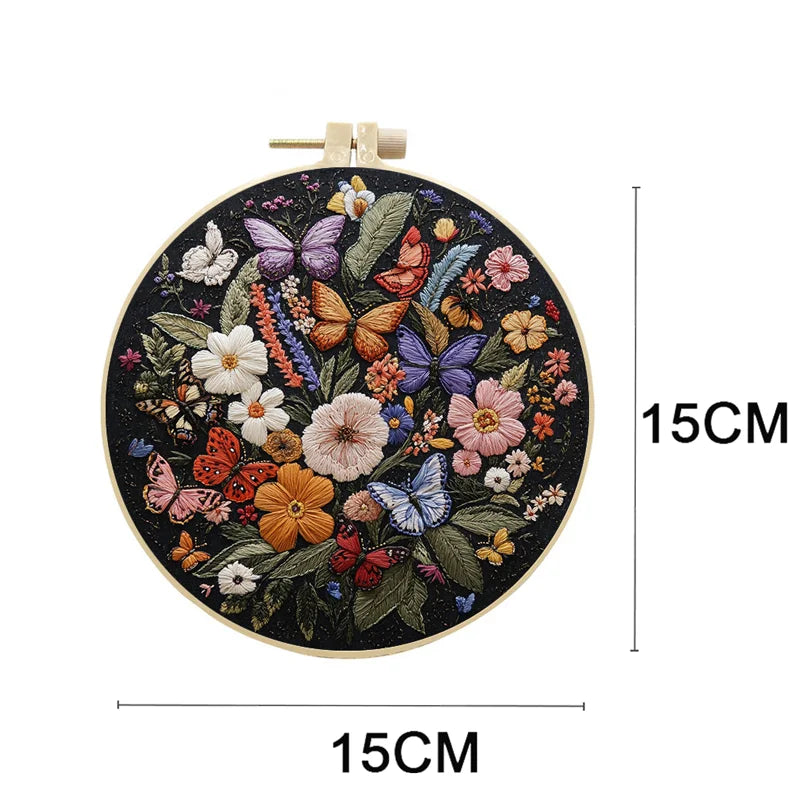 Spring Garden Embroidery Kit with Flower And Bird Pattern DIY Crafts
