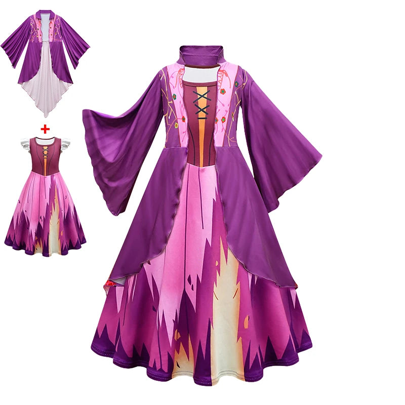 Hocus Pocus 2 Costume Girls Sanderson Sisters Children Sarah Witch Dress