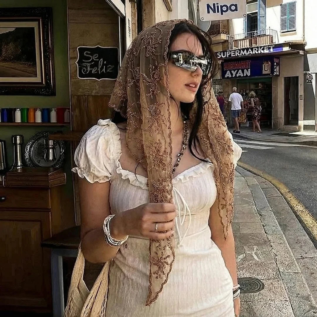 Triangle Lace Scarf Bandana Neckerchief Hair Scarves