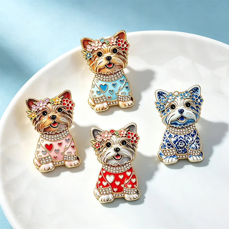 Scotty Dog Brooches 4 Colours