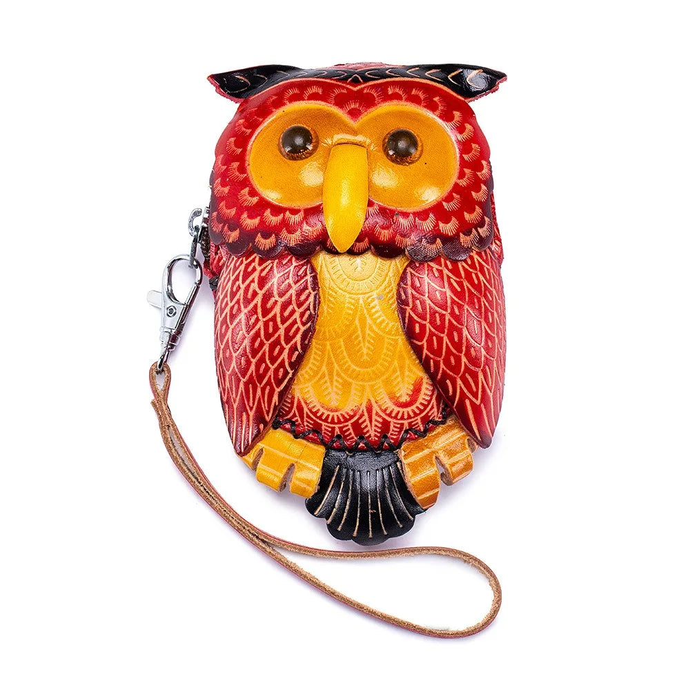 Genuine Leather Cute Coin Purses Handmade Animal Mini Cases