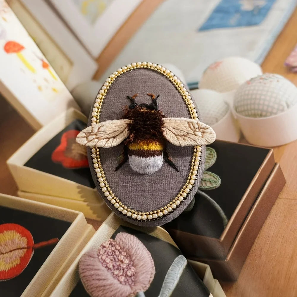 3D Bee Embroidery Kit for Beginners DIY Craft Pack