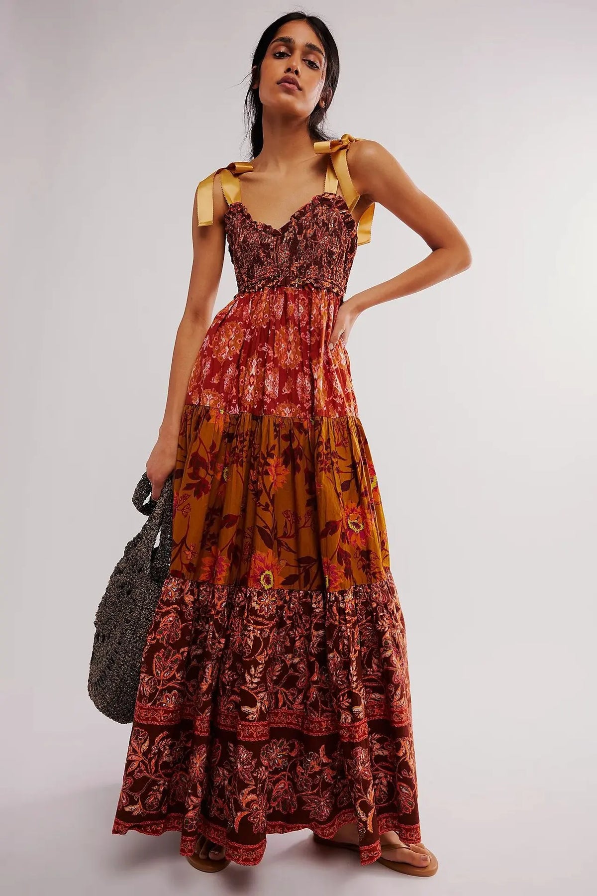 Ari's Boho Maxi Dresses 9 Colours Vintage Floral Print Summer Dress