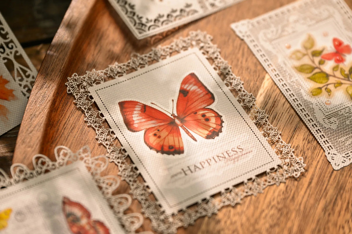 Vintage Big Butterfly RUB ON Transfer Stickers Scrapbooking DIY Craft Supplies Junk Journaling