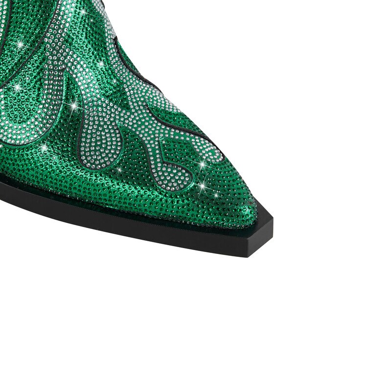 Flamin' Awesome Rhinestone Ankle Boots