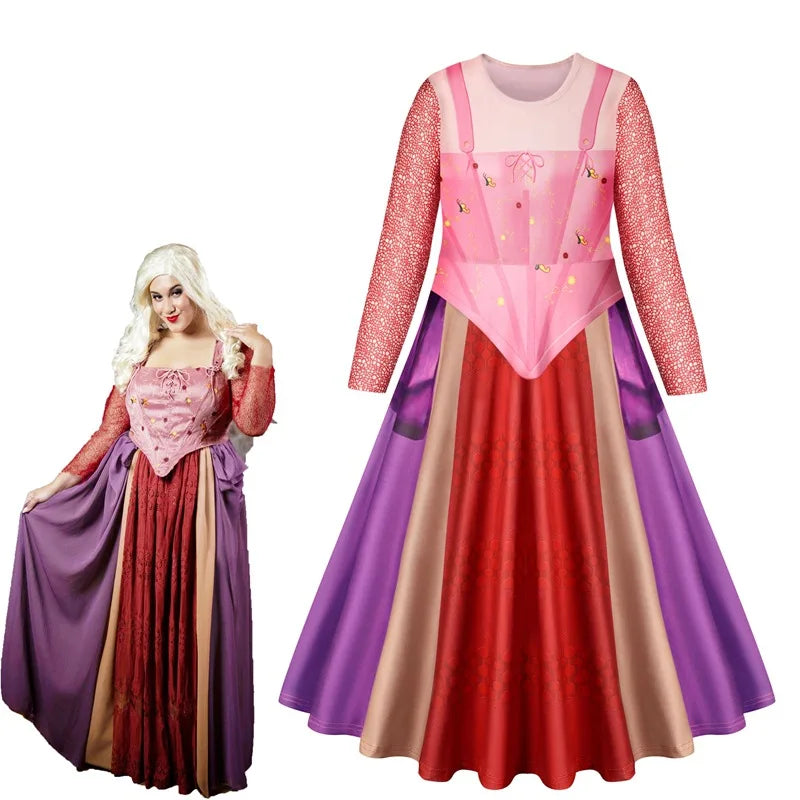 Hocus Pocus Sanderson Sisters Halloween Witch Cosplay Costume