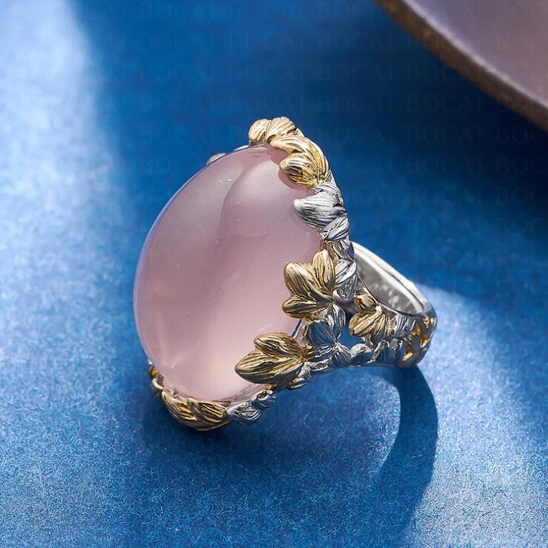The Forest's Gifts S925 Sterling Silver Ring Pink Crystal