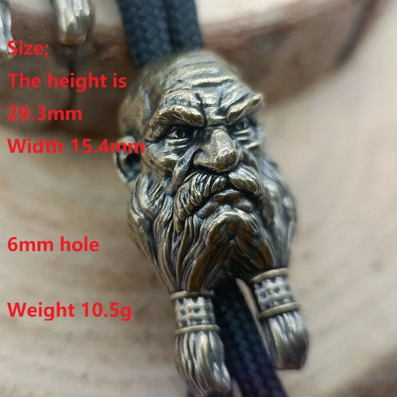 Viking Brass Paracord Beads Lanyard Charm Dreadlock Beard Bead