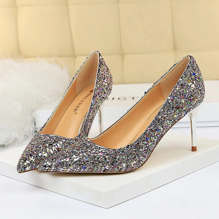 Magical Glittery High Heels in EIGHT Colours