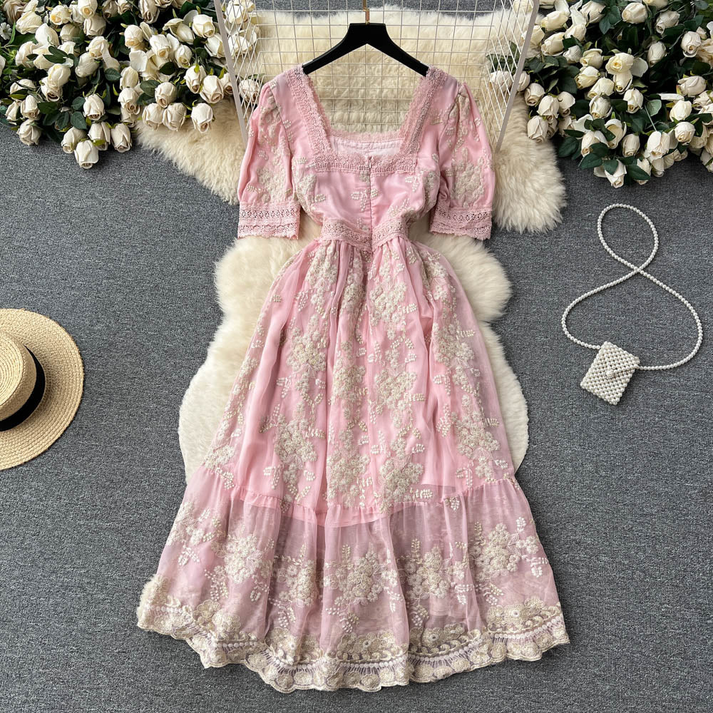 Lilou's Vintage French Inspired Lace Embroidery Sundress
