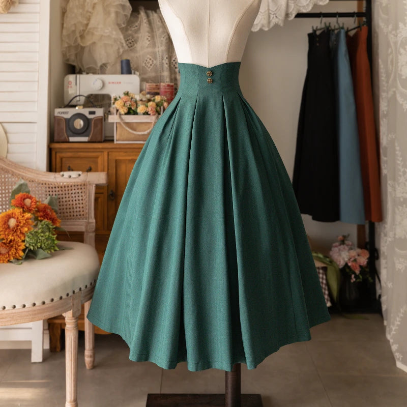 Victorian High Waist Midi Skirt