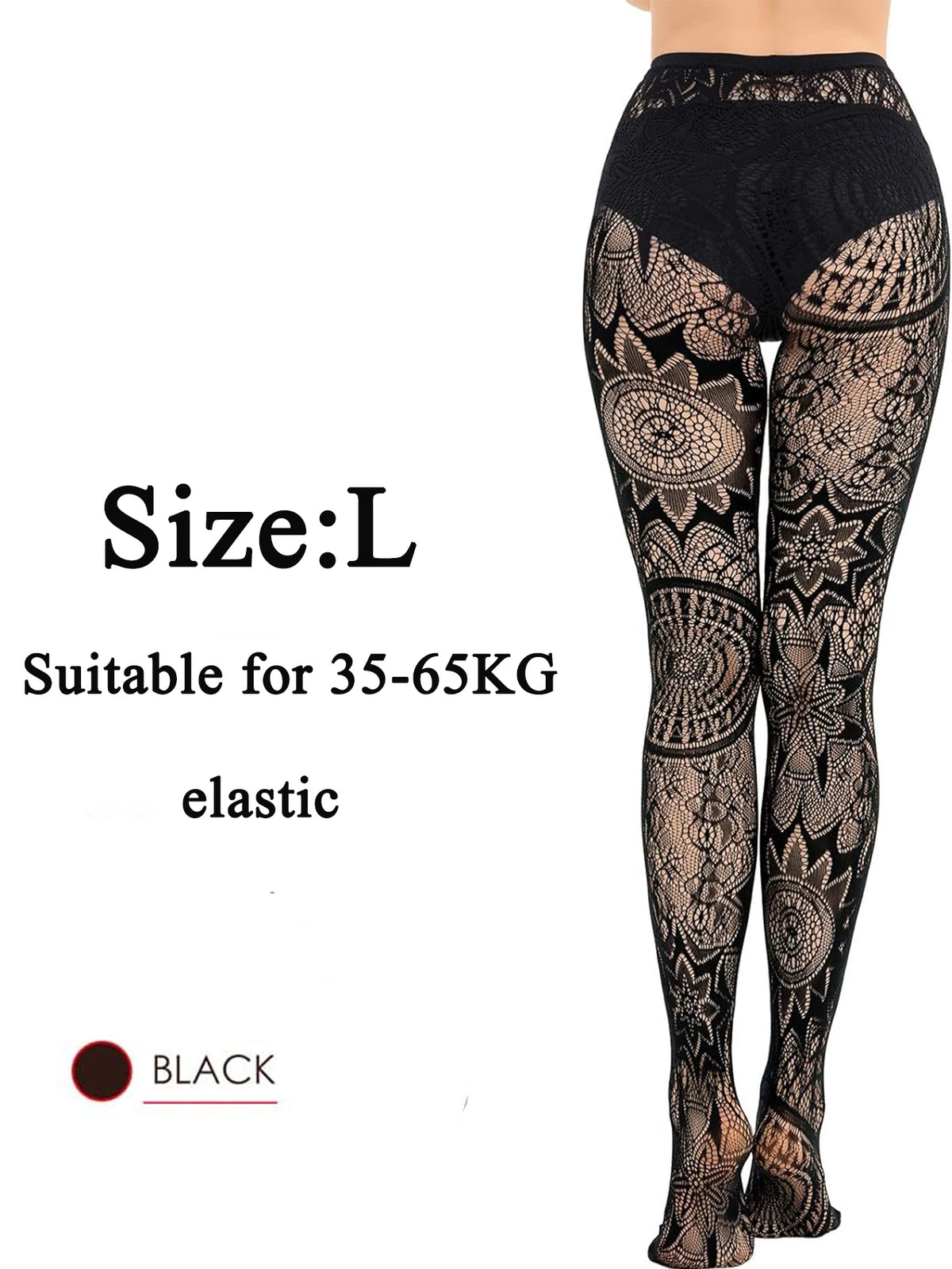 Fishnet Stockings Jacquard Lace Pantyhose