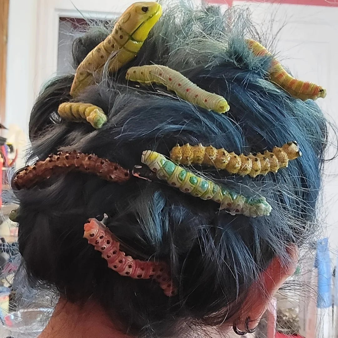 Spooky 6pcs Caterpillar Hair Clips Durable Plastic Halloween Costumes
