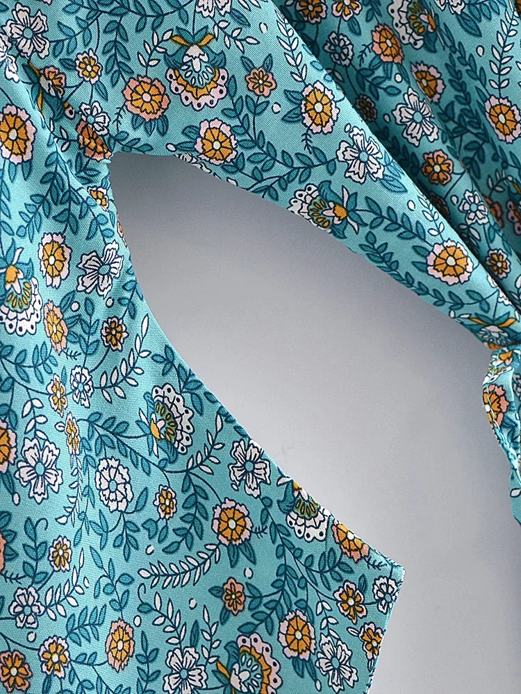 Charlie's Boho Floral Print Short Kimono Robe