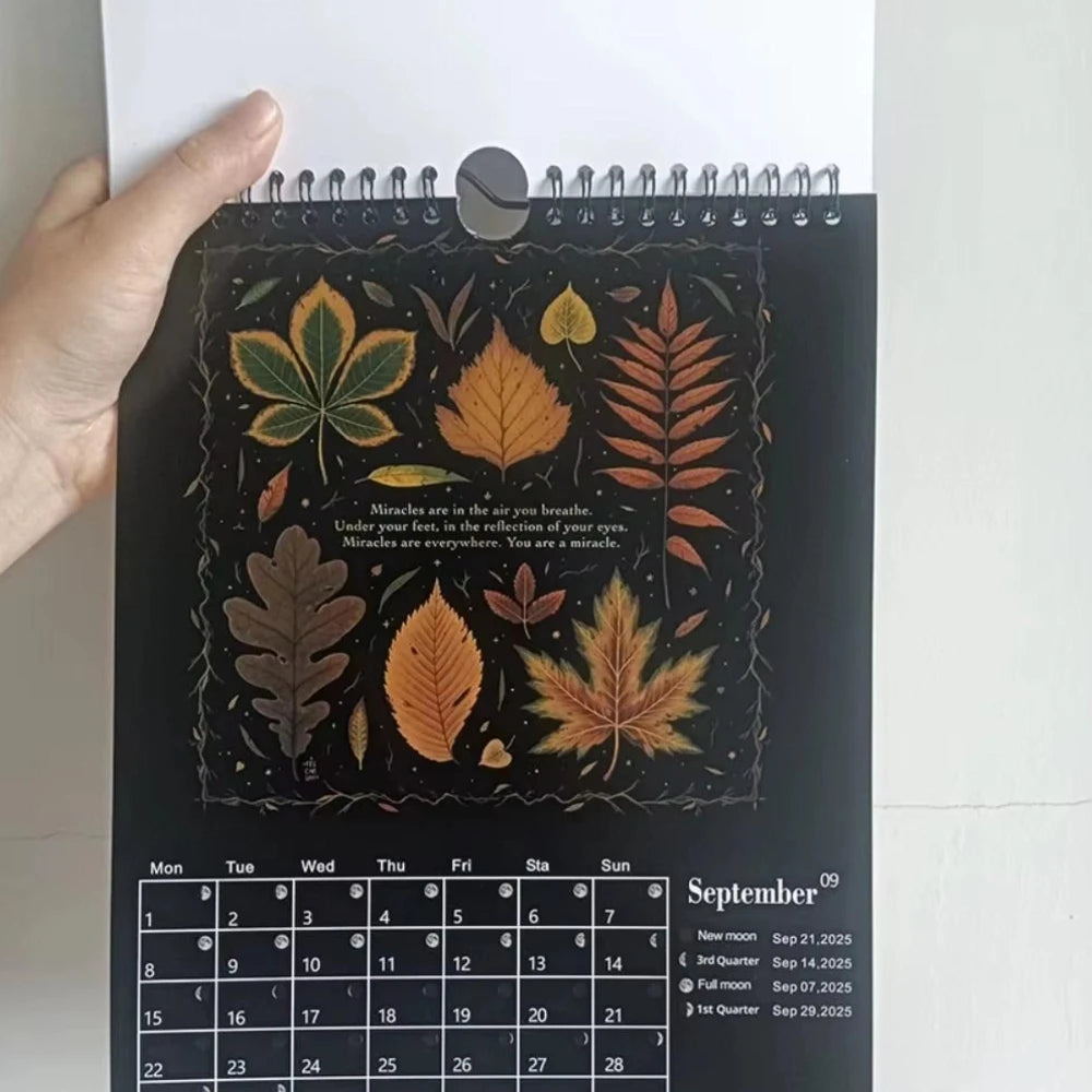 2027 Dark Forest Lunar Wall Calendar 12-Month Moon Phases
