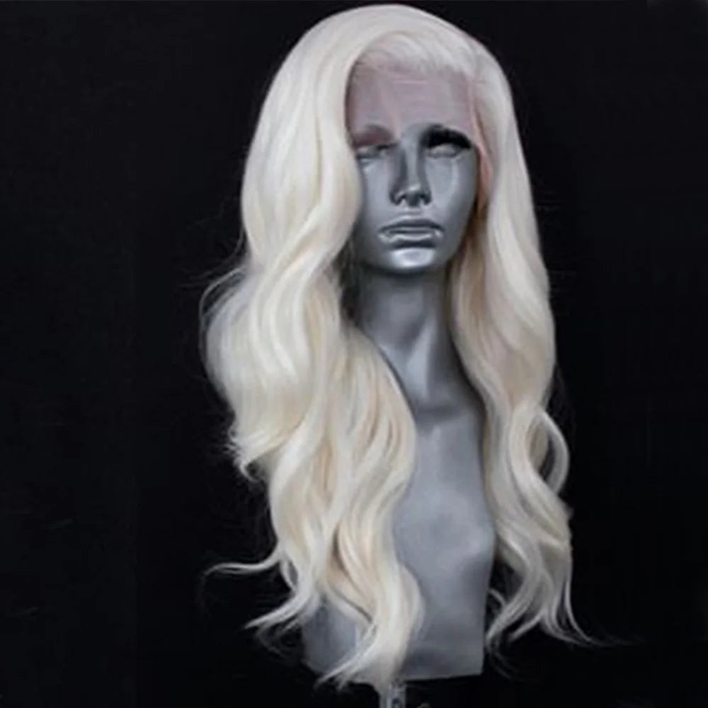 Long Soft Waves Wigs Side Part Soft Lace Front Wig Heat Resistant Fibre