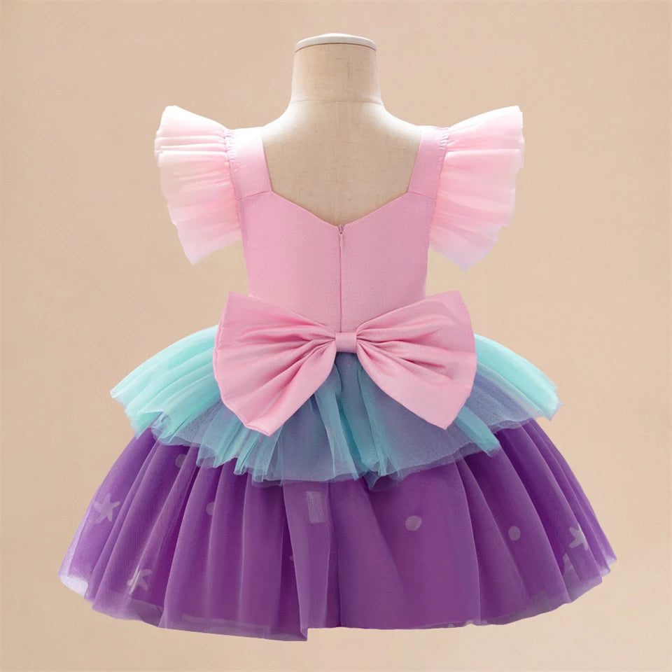 Toddler Princess Alice Belle Jasmine Mermaid Dress Baby Halloween Cosplay Costume