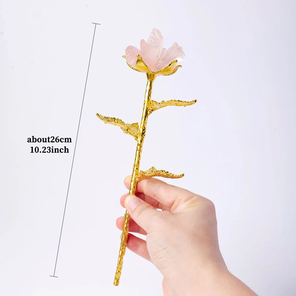 1PC Handmade Natural Crystal Rose Quartz Amethyst Flower Healing Stone Ornament - Valentine's Day Gift