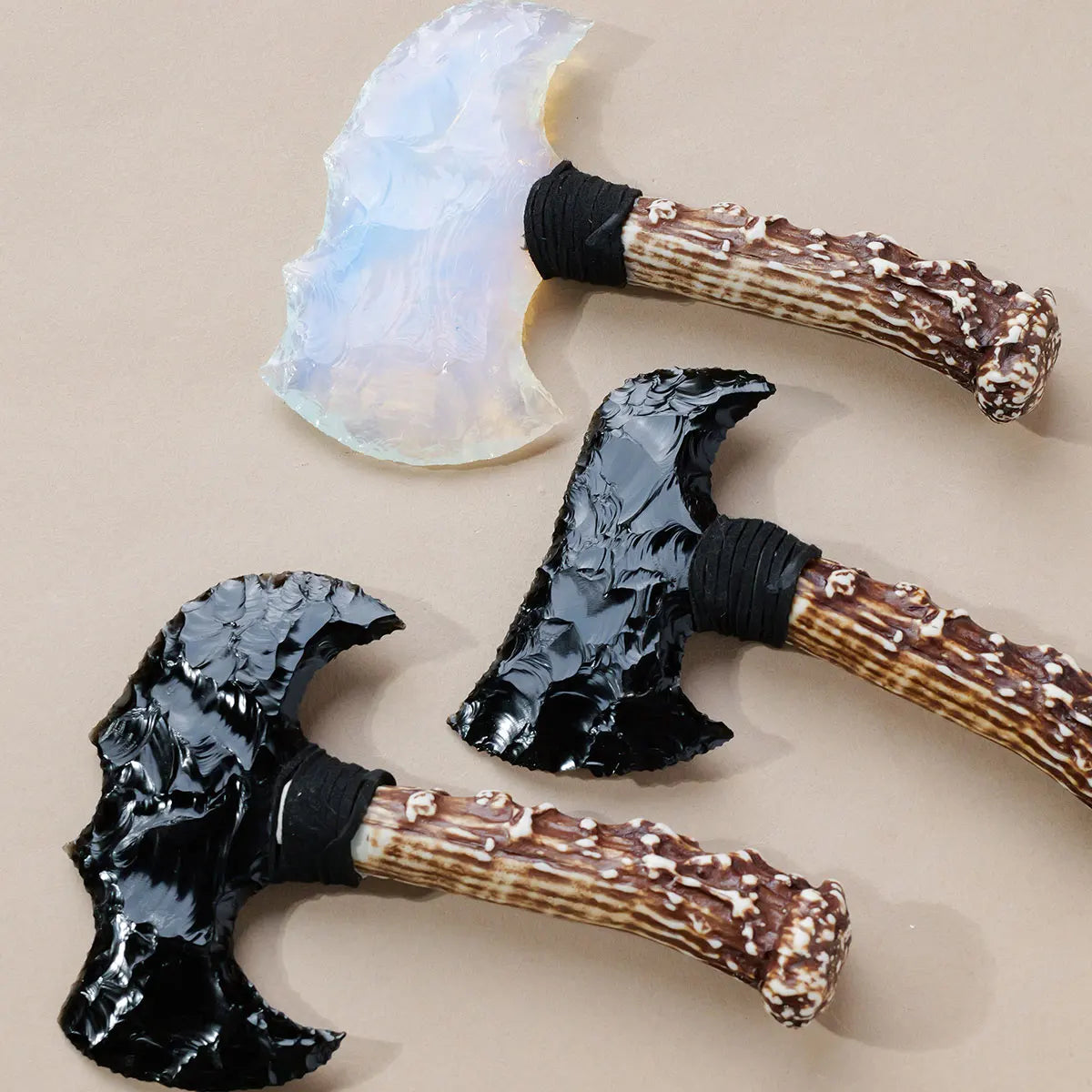 1PC Crystal Opal Axe Natural Stone Model Knife Polished Unbladed Decor