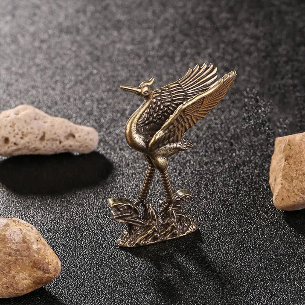 Flamingo and Crane Tea Pets Brass Figurines Miniatures