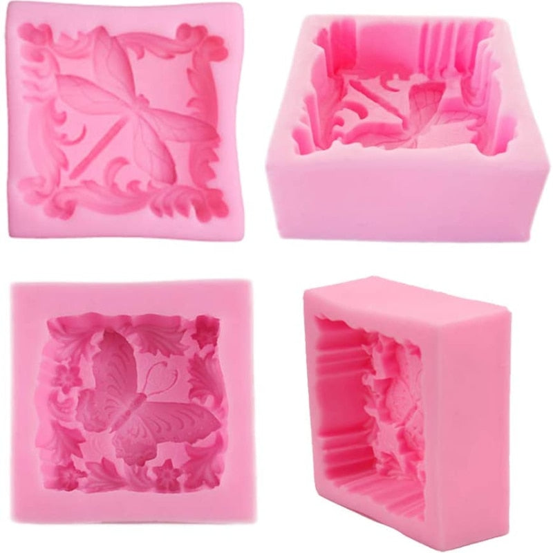 Dragonfly Butterfly Silicone Soap Mould DIY Cake Candle Craft Supplies