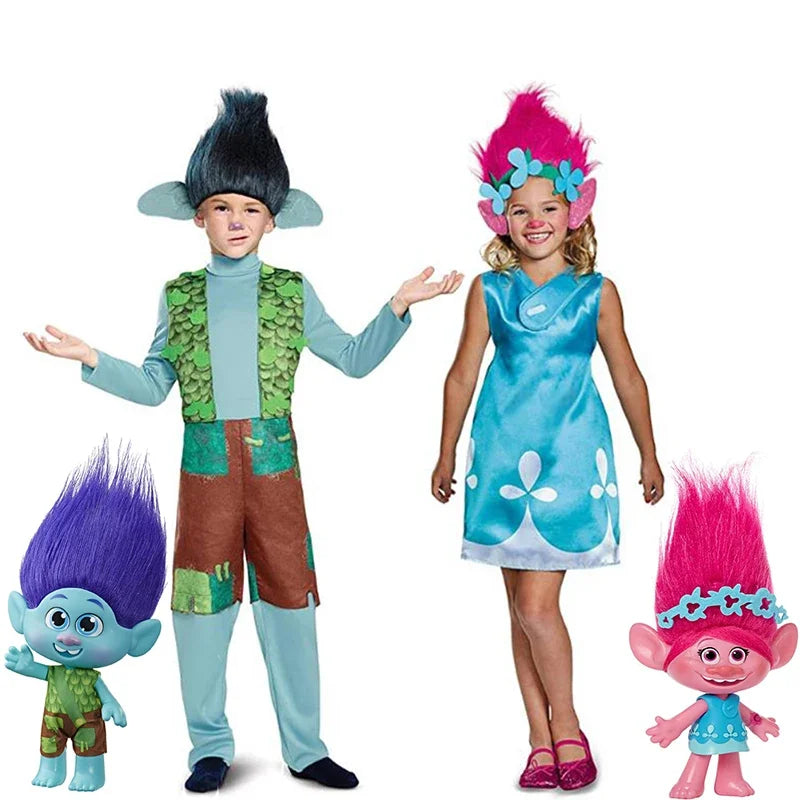 Branch and Poppy Trolls Dress Up Boys Girls Halloween Costumes