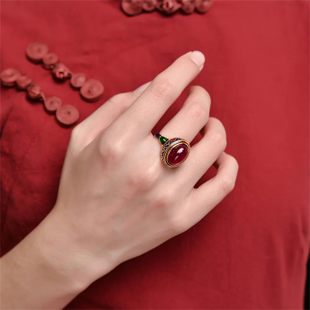 Carmellia's Corundum Enamel Matching Jewellery 925 Sterling Silver Ring, Earrings, Necklace
