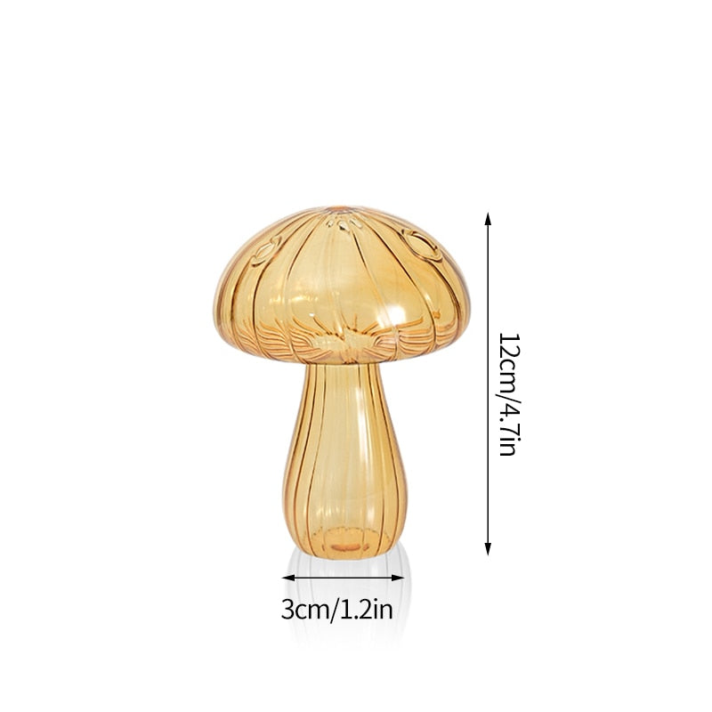 Mushroom Glass Vase Plant Hydroponic Terrarium Vase