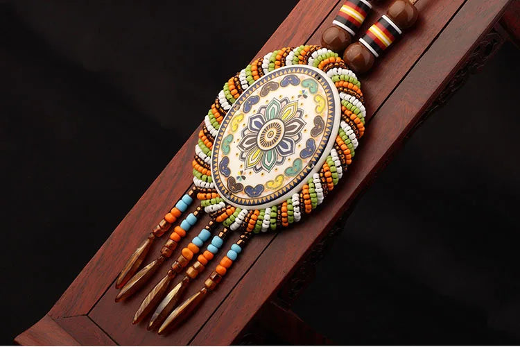 Handmade Beaded Leather Boho Necklaces