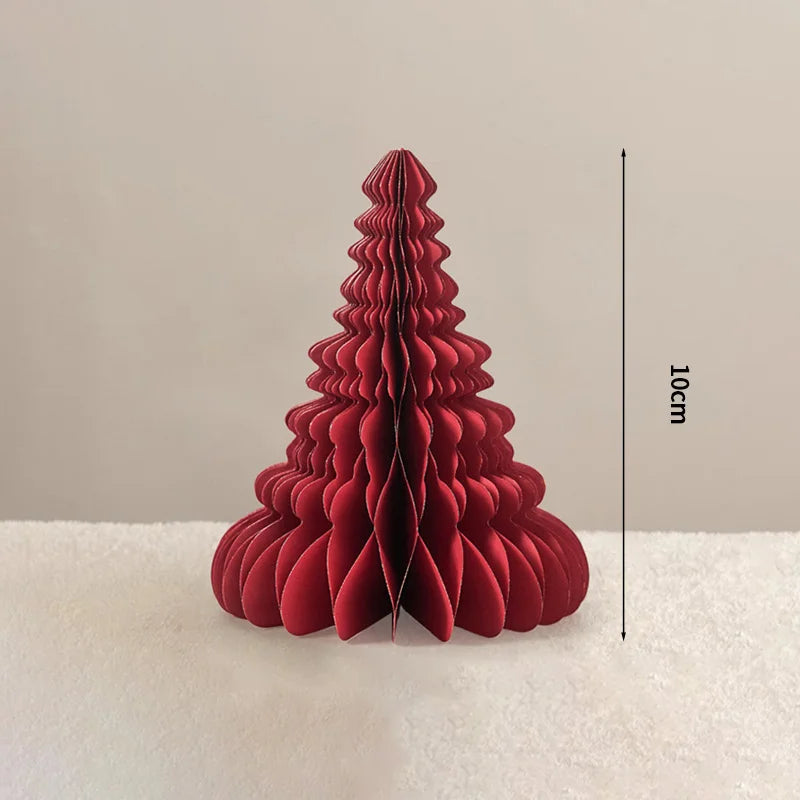 Christmas Paper Honeycomb Decorations Ball Folding Christmas Tree Table 3D Ornaments