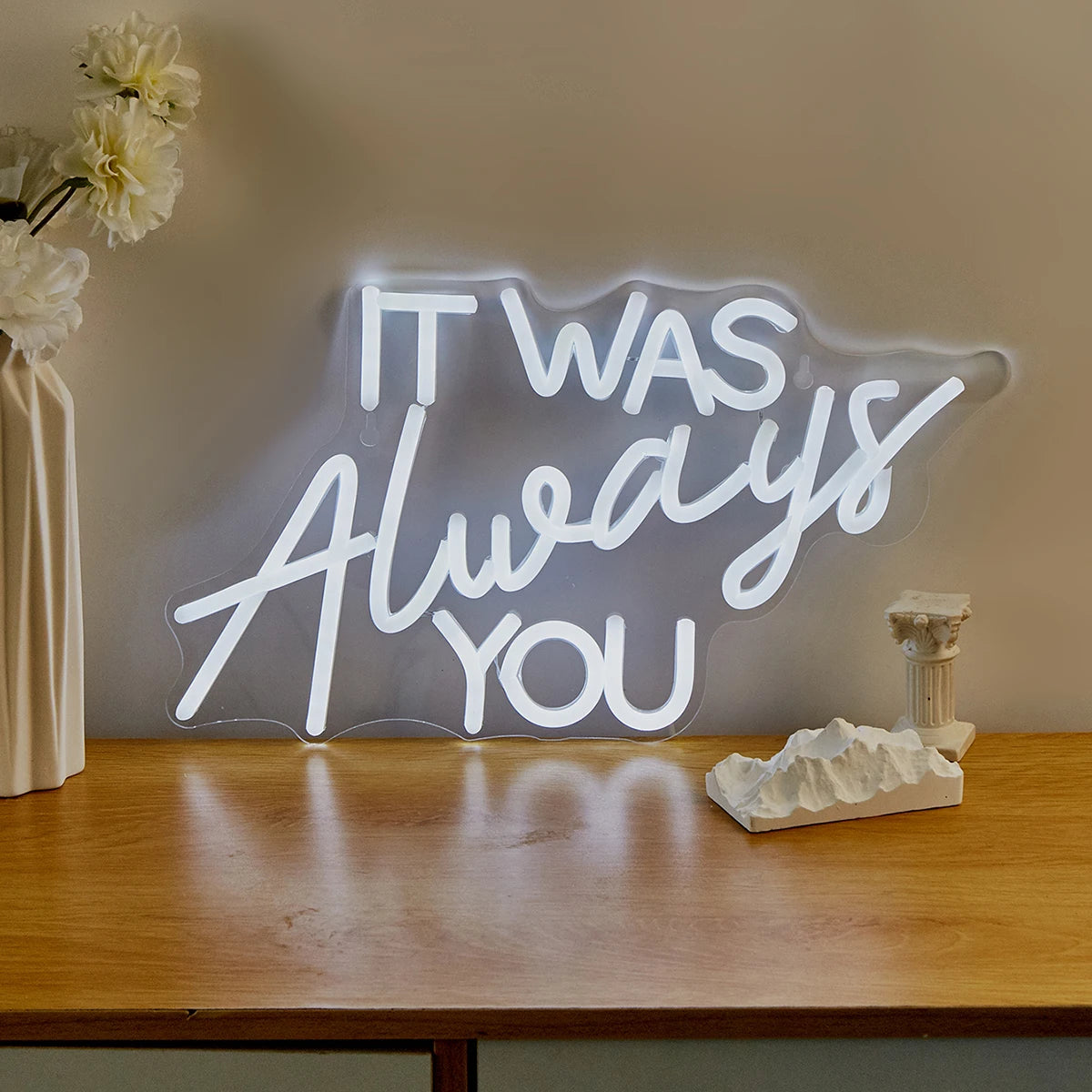 LED Neon Signs It Was Always You USB Night Light 3D Wall Art