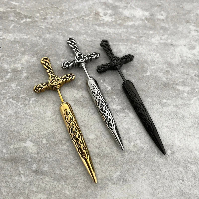 Steel Sword Medieval Gothic Piercing Stud Earring
