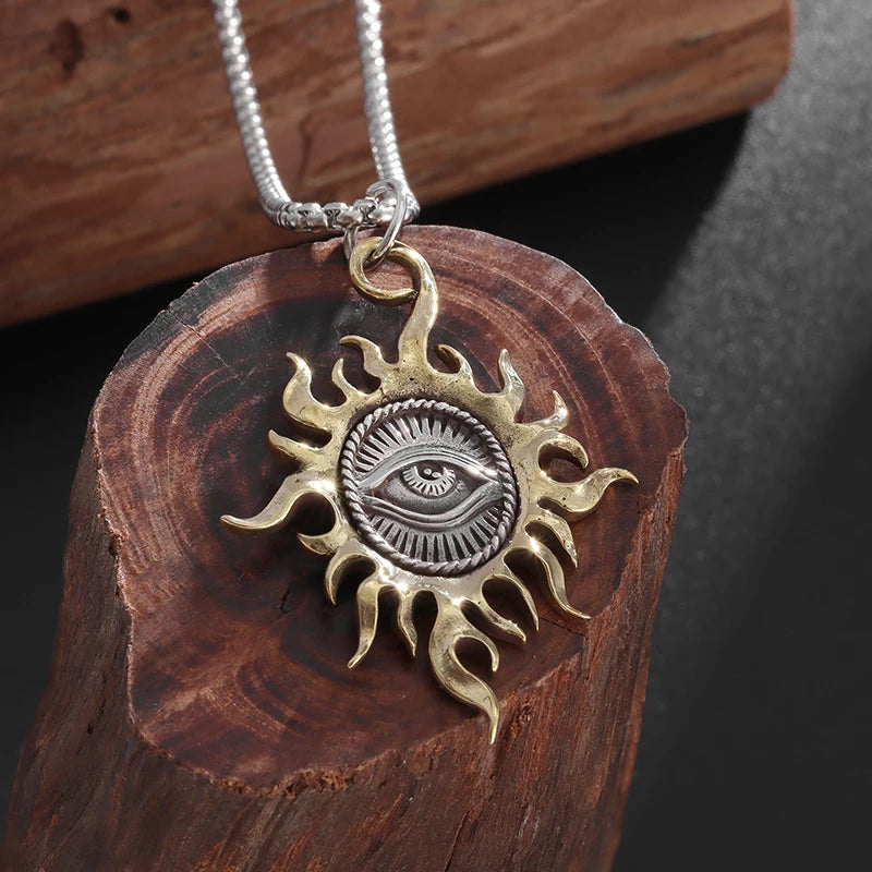 All Seeing Eye Sun God Necklace Amulet Jewellery