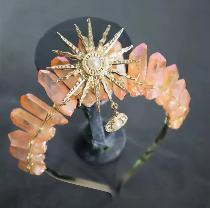 The Sun Goddess Raw Crystal Crown