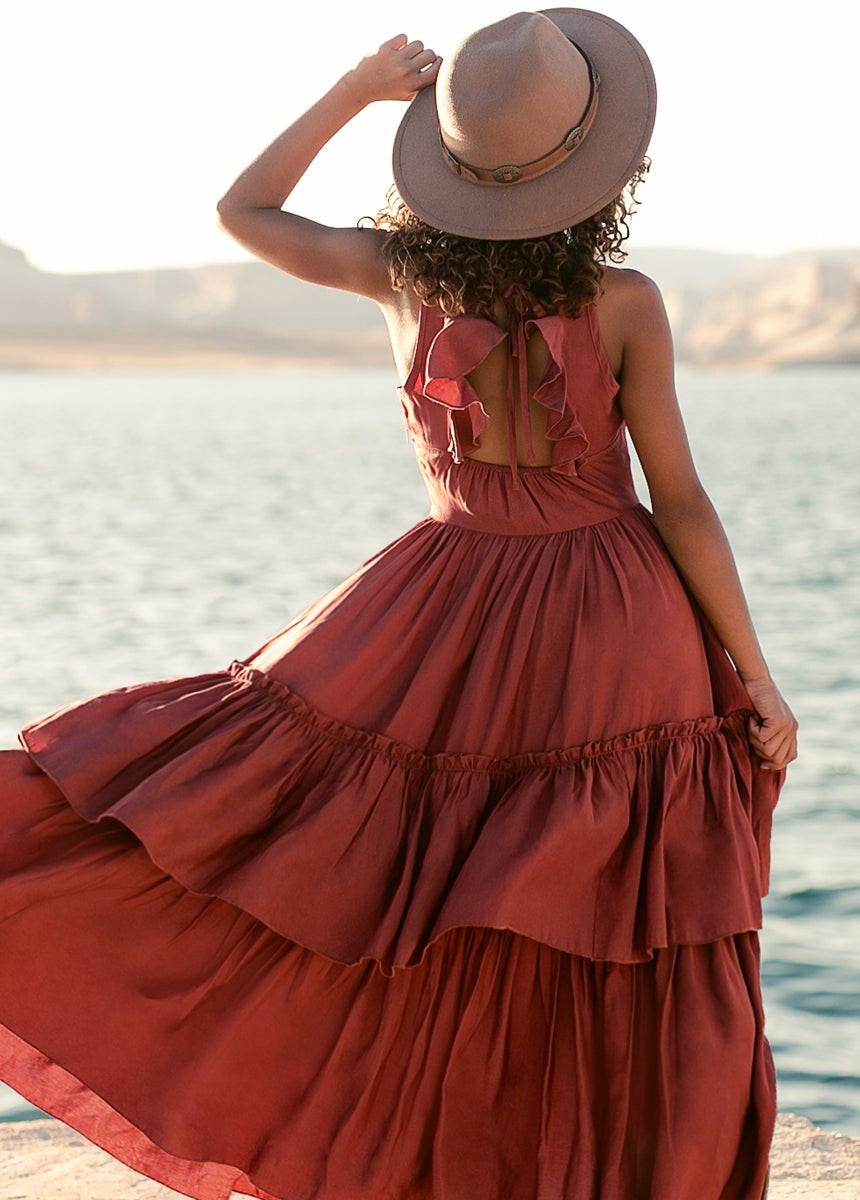 Ruffled Layers Girls Photoshoot Maxi Dresses