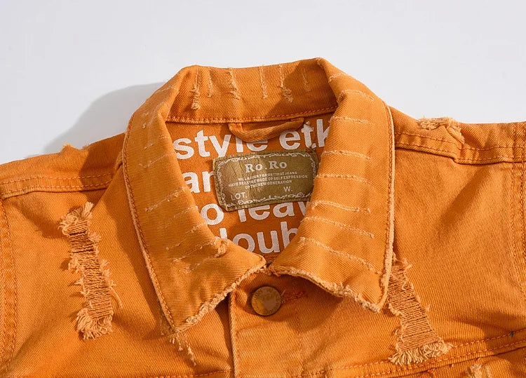Woodsman Ripped Denim Vests Jackets