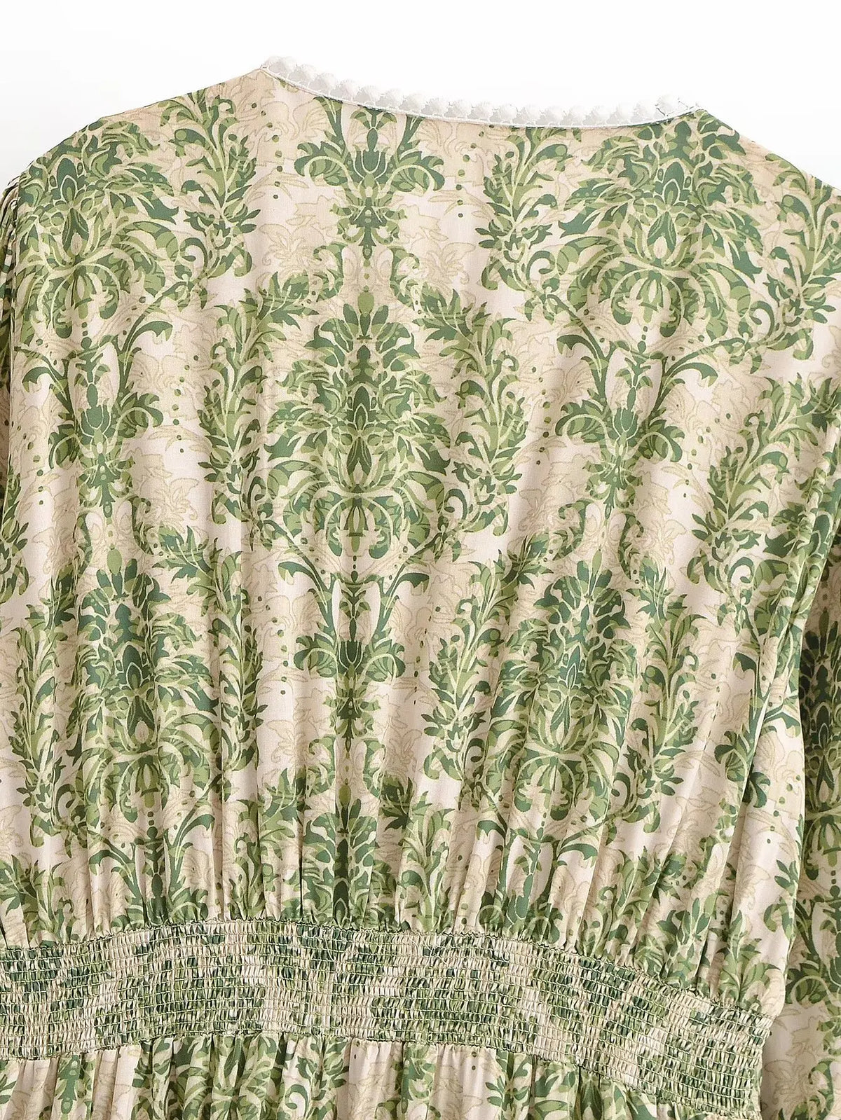 Teresa's Green Floral Long Sleeve Midi Dress