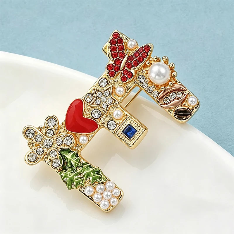 Letter E Brooch