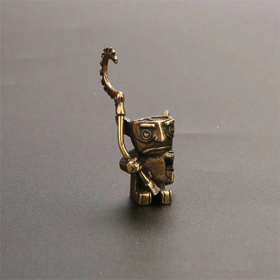 Brass Ancient Guard Sanxingdui Ornament Solid Copper Tea Pet