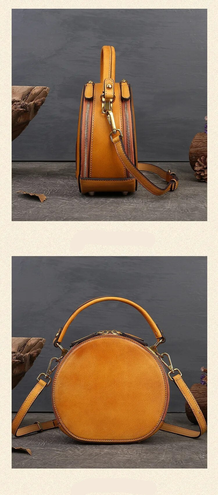 Embossed Rabbit Handbag Genuine Leather