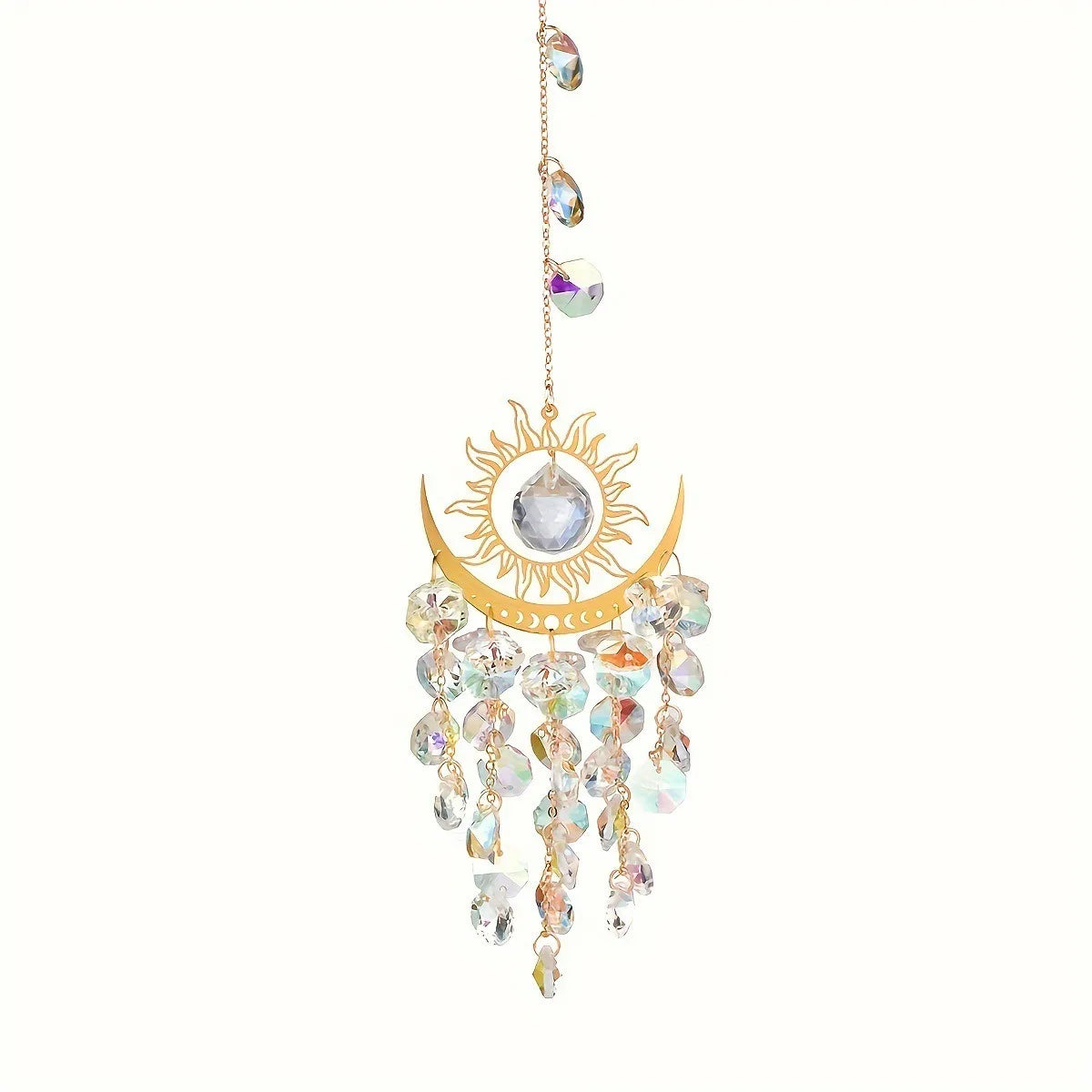 Flaming Sun Crystal Sun Catcher Hanging Decor