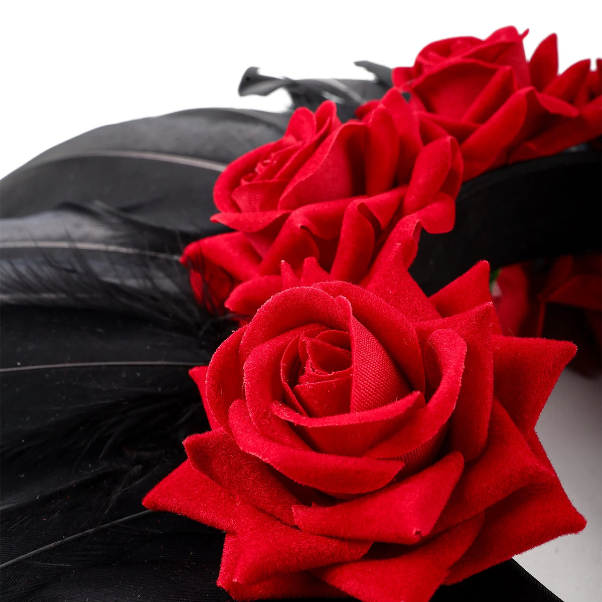 Carnival Showgirl Feather Rose Halo Headpiece Hairband Costume Headdress