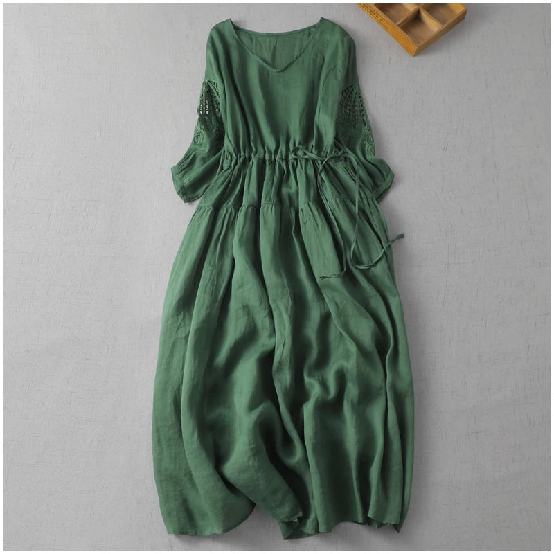 Ramie Cotton Dress Summer Dresses