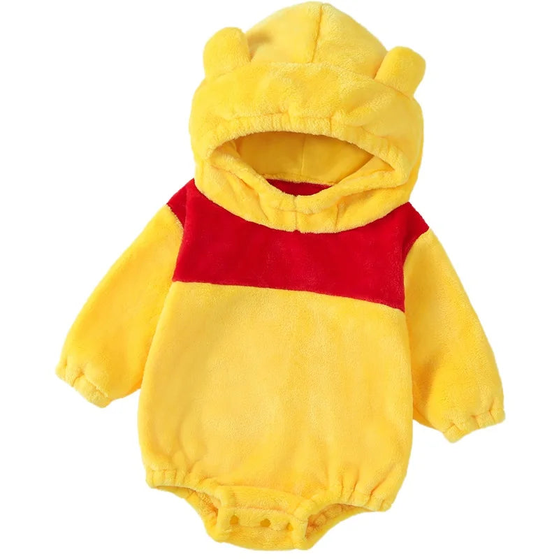 Winnie The Poo Costumes Baby Boys Girls Flannel Hooded Romper