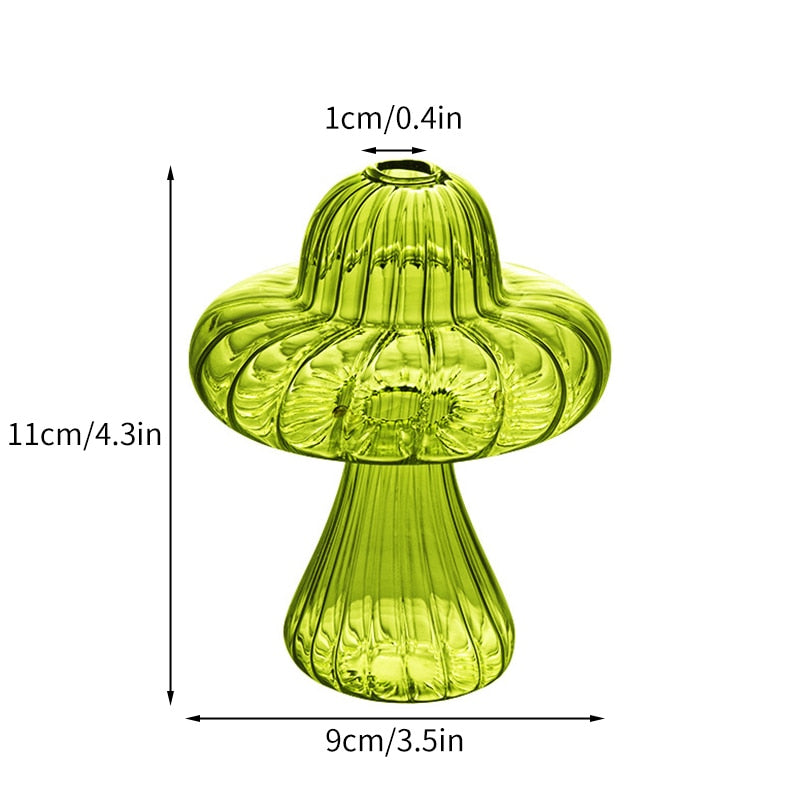Mushroom Glass Vase Plant Hydroponic Terrarium Vase