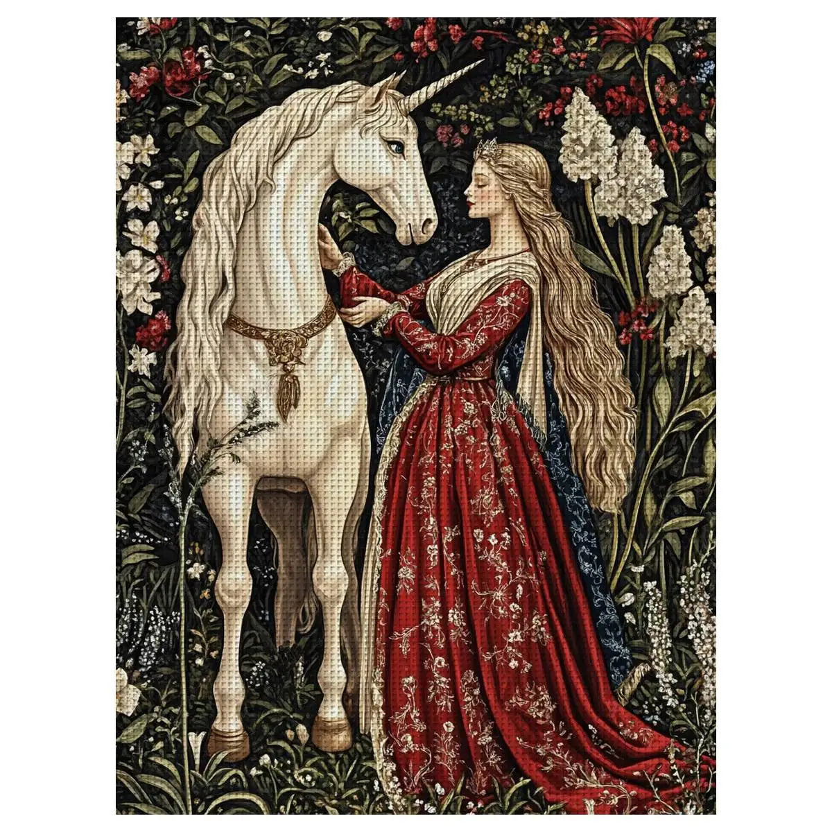 Maiden and Unicorn 40X50CM Stamped Cross Stitch DIY Kit 11CT/14CT