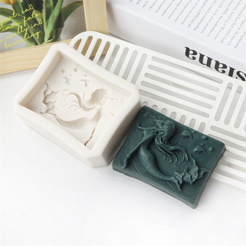 Mermaid Silicone Soap Moulds DIY Ocean Goddess Candle Resin Making Chocolate Mould