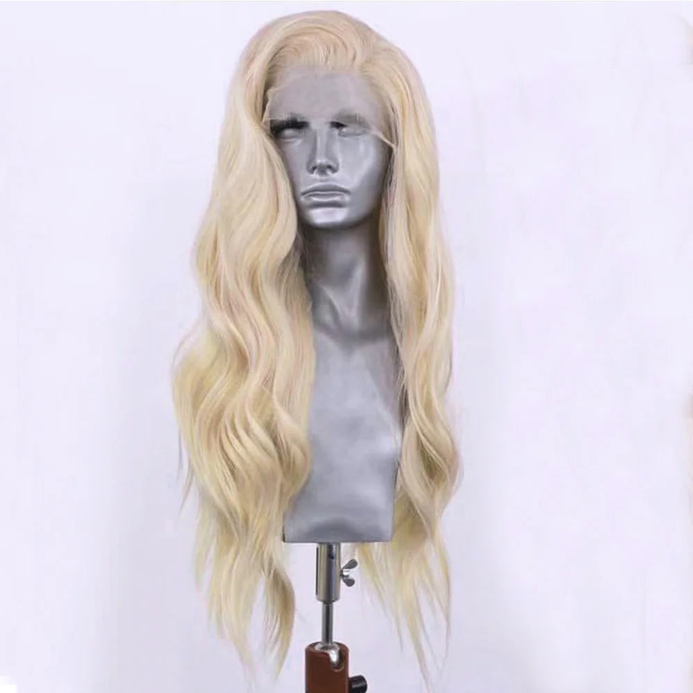 Long Soft Waves Wigs Side Part Soft Lace Front Wig Heat Resistant Fibre