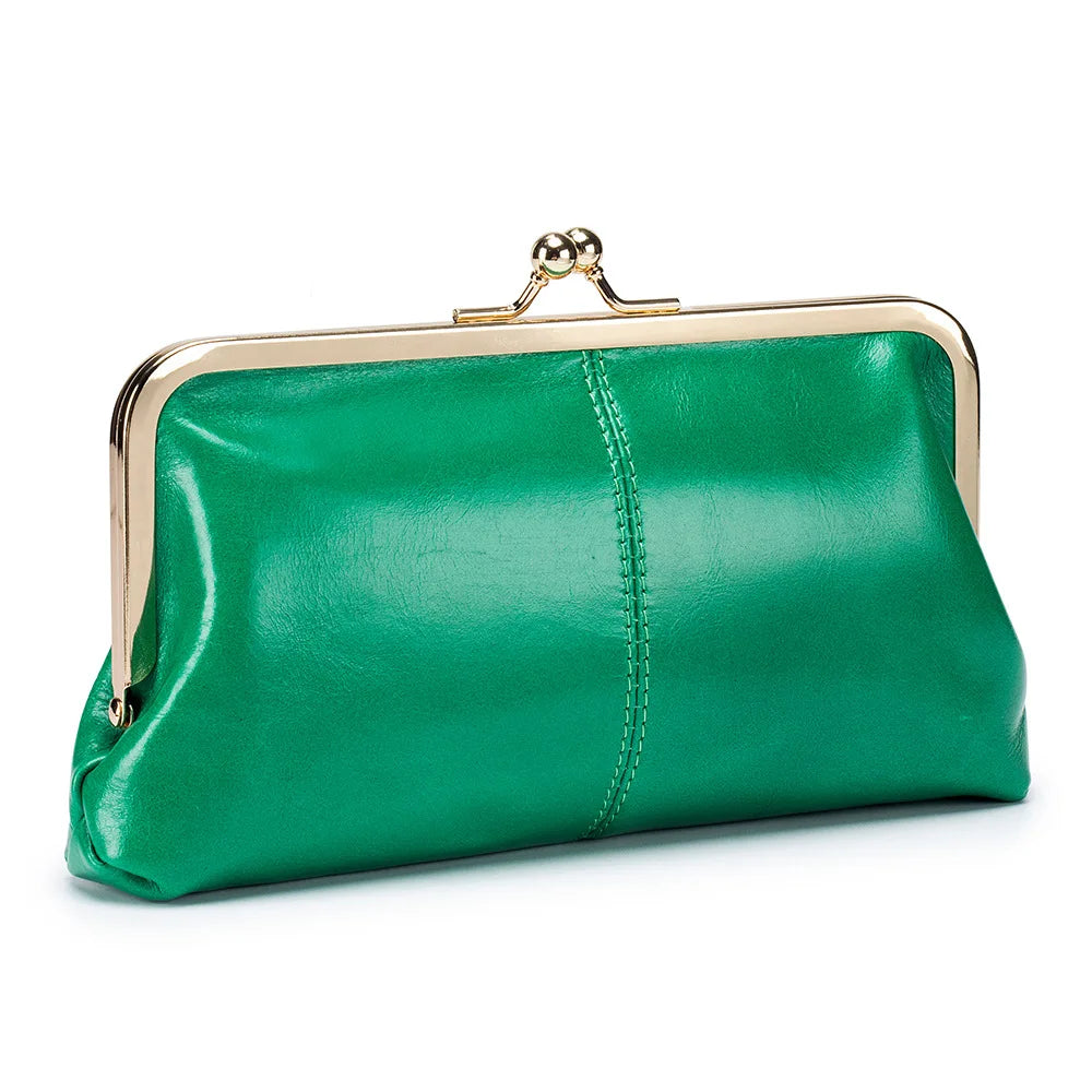 Genuine Leather Long Clutch Wallet Clip Bags Coin Purse