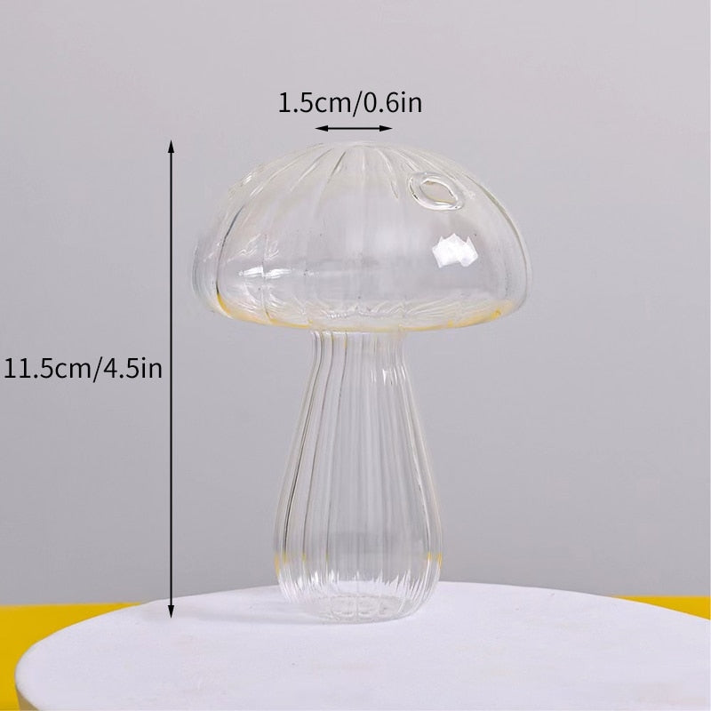 Mushroom Glass Vase Plant Hydroponic Terrarium Vase